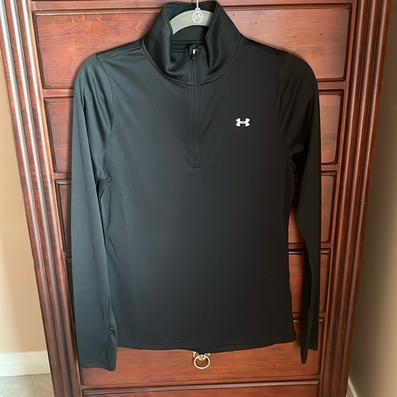 Under Armour Loose Heat Gear Quarter Zip Pullover Black - Picture 1 of 5